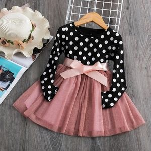 Polka dot dress with tulle bottom